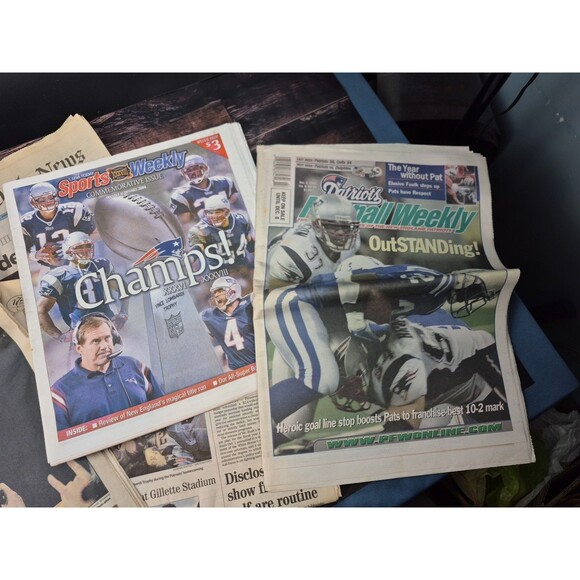 Brady Patriots Lot Herald Cover Parade VHS Game Tickets Pennant VTG 2000s Dad - Picture 6 of 8